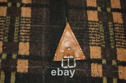 Vintage Horse Blanket Antique Wool Buckle on Leather Patch Southwest 88x 88