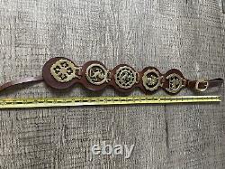 Vintage Horse Brass Straps Real Leather Martingale To Display 5 Horse Brasses
