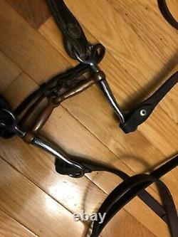Vintage Horse Bridle Ferrule with Ornate Silver Deco & 2 7 ft long Leather cords