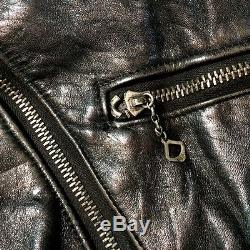 Vintage Horse Hide Jacket Mens Leather Black Motorcycle Jacket Genuine 1950s