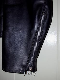Vintage Horse Hide Leather Biker's Jacket Women's Medium Black Studded Punk Mod