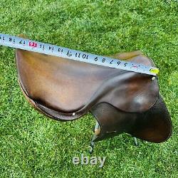 Vintage Horse Saddle 17.5 Leather Jump Pariani Milano Made in Italy READ