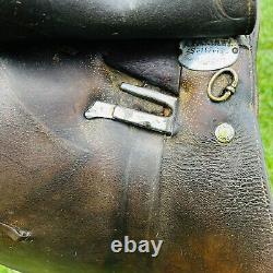 Vintage Horse Saddle 17.5 Leather Jump Pariani Milano Made in Italy READ