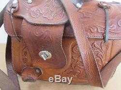 Vintage Horse Saddle Purse 9x9 Leather Cool