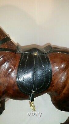 Vintage Horse Sculpture Leather Wrapped Equestrian 17