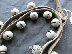 Vintage Horse Sleigh Bells, 29 Amish Brass Bells With Leather Strap, Ott-02338