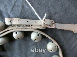Vintage Horse Sleigh Bells, 29 Amish Brass Bells With Leather Strap, Ott-02338