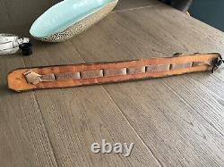 Vintage Horse Sleigh Bells On Leather Strap 24 with # 21 24 bells Signed