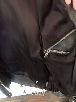 Vintage IRON HORSE DISTRESSED LEATHER MOTORCYCLE JAcket Indian Motorcycle Large