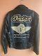 Vintage Indian Motorcycle Iron Horse Heavy Leather Jacket Chenille Patches XXL