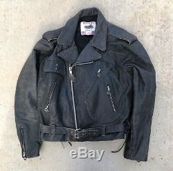 Vintage Indian Motorcycle Leather Jacket Heavy Distressed MC Biker IRON ...