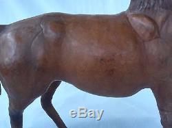 Vintage Italian Leather Horse Sculpture Marche' Paul Bert, Paris Provenance