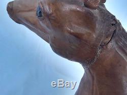 Vintage Italian Leather Horse Sculpture Marche' Paul Bert, Paris Provenance