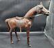 Vintage Italian Leather Horse Sculpture, statue, with sadle, Lifelike