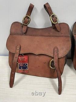 Vintage JT Australian Outrider Leather Horse Saddle Bags Brand New-Still WithTags