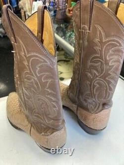 Vintage Justin 8666 Light Tan Snakeskin & Leather Boots Men's 10 D USA Made