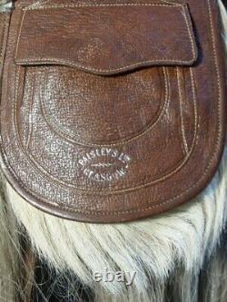 Vintage Kilt Sporran Long Horse Goat Hair and Leather w Pouch Paisley's Glasgow