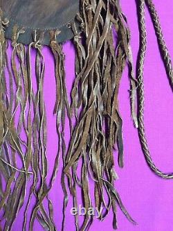 Vintage Kobler Leather Fringe Purse Unique! Horse Hair Tassels