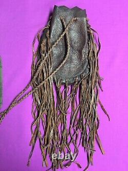 Vintage Kobler Leather Fringe Purse Unique! Horse Hair Tassels