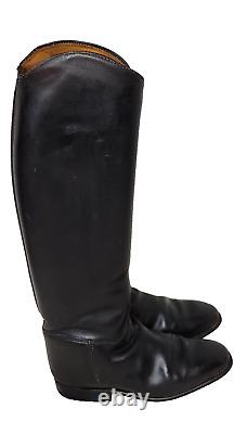 Vintage Konigs Boots Shoes Womens Black Leather Horse Black Riding Equestrian