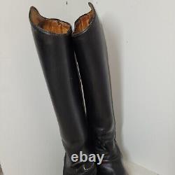 Vintage Konigs Boots Shoes Womens Black Leather Horse Black Riding Equestrian