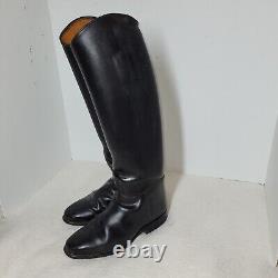 Vintage Konigs Boots Shoes Womens Black Leather Horse Black Riding Equestrian