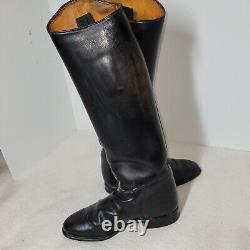 Vintage Konigs Boots Shoes Womens Black Leather Horse Black Riding Equestrian