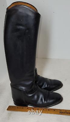 Vintage Konigs Boots Shoes Womens Black Leather Horse Black Riding Equestrian