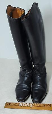 Vintage Konigs Boots Shoes Womens Black Leather Horse Black Riding Equestrian