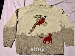 Vintage Lauren Ralph Lauren Bird Hunting Dog Cardigan Sweater SMALL bear pwing
