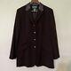 Vintage Lauren Ralph Lauren Womens Wool Blazer Size 14 Brown Leather Collar USA