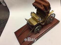 Vintage Le Faune Florida 925 horse buggy in silver, brass, leather top and base