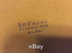 Vintage Le Faune Florida 925 horse buggy in silver, brass, leather top and base