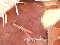 Vintage Leather 4 Card Suits Horse Motorcycle Rodeo Western Fancy Chaps Gambler