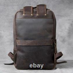 Vintage Leather Backpack For Men Shoulder Bag Computer Bags Retro Mad Horse