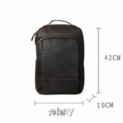 Vintage Leather Backpack For Men Shoulder Bag Computer Bags Retro Mad Horse