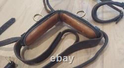 Vintage Leather & Brass Draft Horse Saddle Collar Hames Ale Tug Fittings Straps