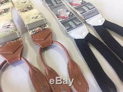Vintage Leather Button Suspenders Lot 2 Calvin Curtis ibbas Horse Racing Judge