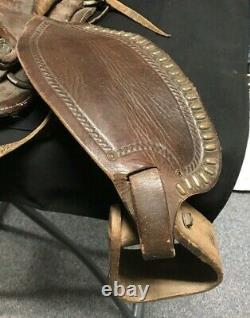 Vintage Leather Childs Saddle Horse Pony/Small Horse Western Stirrups JW247