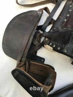 Vintage Leather Childs Saddle Pony Small Horse Western Stirrups