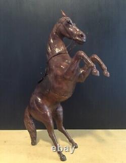 Vintage Leather Covered Horse Equestrian Figure 16 Figurine Statue Decor