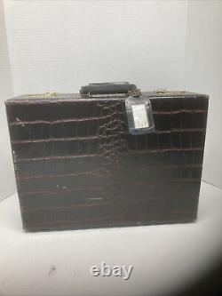 Vintage Leather Doctors Briefcase Bag withAlligator Pattern Flying Horse
