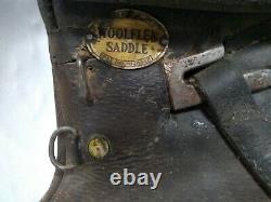 Vintage Leather English Horse Riding Saddle Antique. Woolflex makers mark