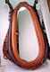 Vintage Leather HORSE COLLAR Harness with Mirror EXCELLENT 30 tall x 20
