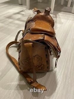 Vintage Leather Hand Made Saddle Bag Purse
