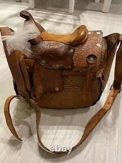 Vintage Leather Hand Made Saddle Bag Purse
