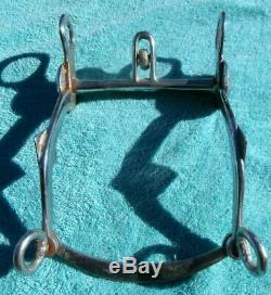 Vintage Leather Headstall Silver Hearts with Vintage Plated Horse Bit