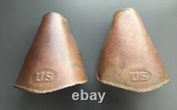 Vintage Leather Hooded Horse Stirrups Embossed US with Maker's Mark