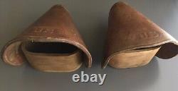 Vintage Leather Hooded Horse Stirrups Embossed US with Maker's Mark