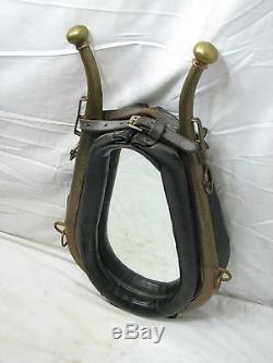 Vintage Leather Horse Collar Harness Wall Mirror Equestrian Tack Hames Stable